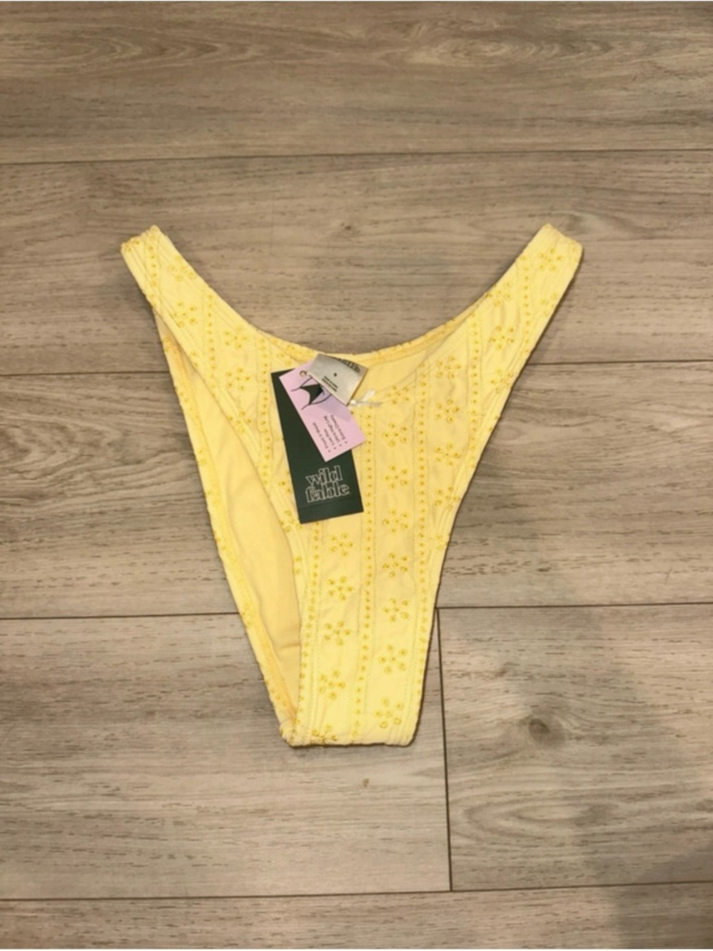 Wild Fable Yellow Eyelet Bikini Bottom